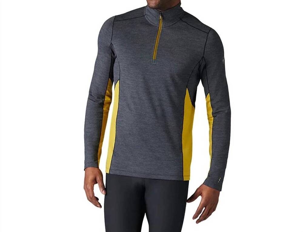 NEW SMARTWOOL men's merino sport 150 long sleeve zip top in charcoal heather-gol